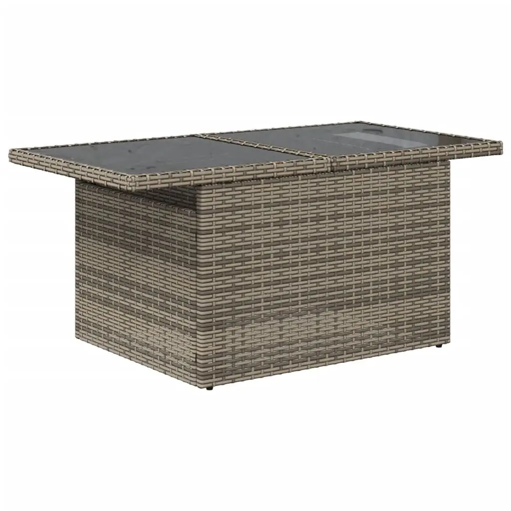 9 Piece Modular Garden Sofa Set Adjustable Coffee to Dining Table Grey PE Rattan with Cushions