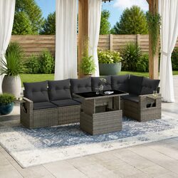 Transform Your Outdoors with 7-Piece Grey Sofa Set