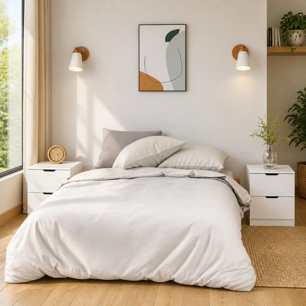 Bedside Table White 40x40x50cm Modern Storage Cabinet 2pcs