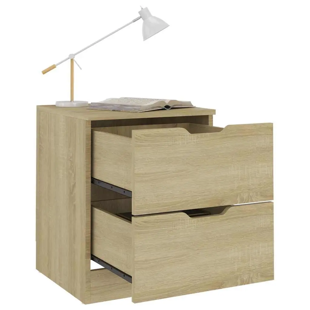 Bedside Cabinet 40x40x50 cm Brown Engineered Wood Storage Organiser