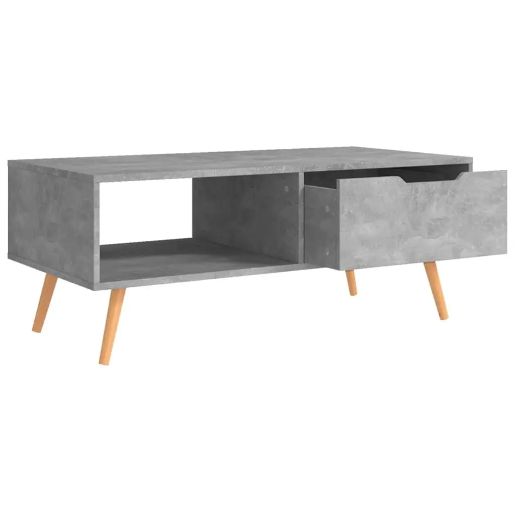 Coffee Table Grey Engineered Wood Spacious Top Durable Living Room Furniture
