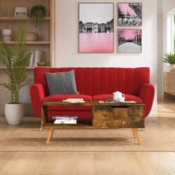 Coffee Table Brown Engineered Wood Living Room Accent Furniture Side Table