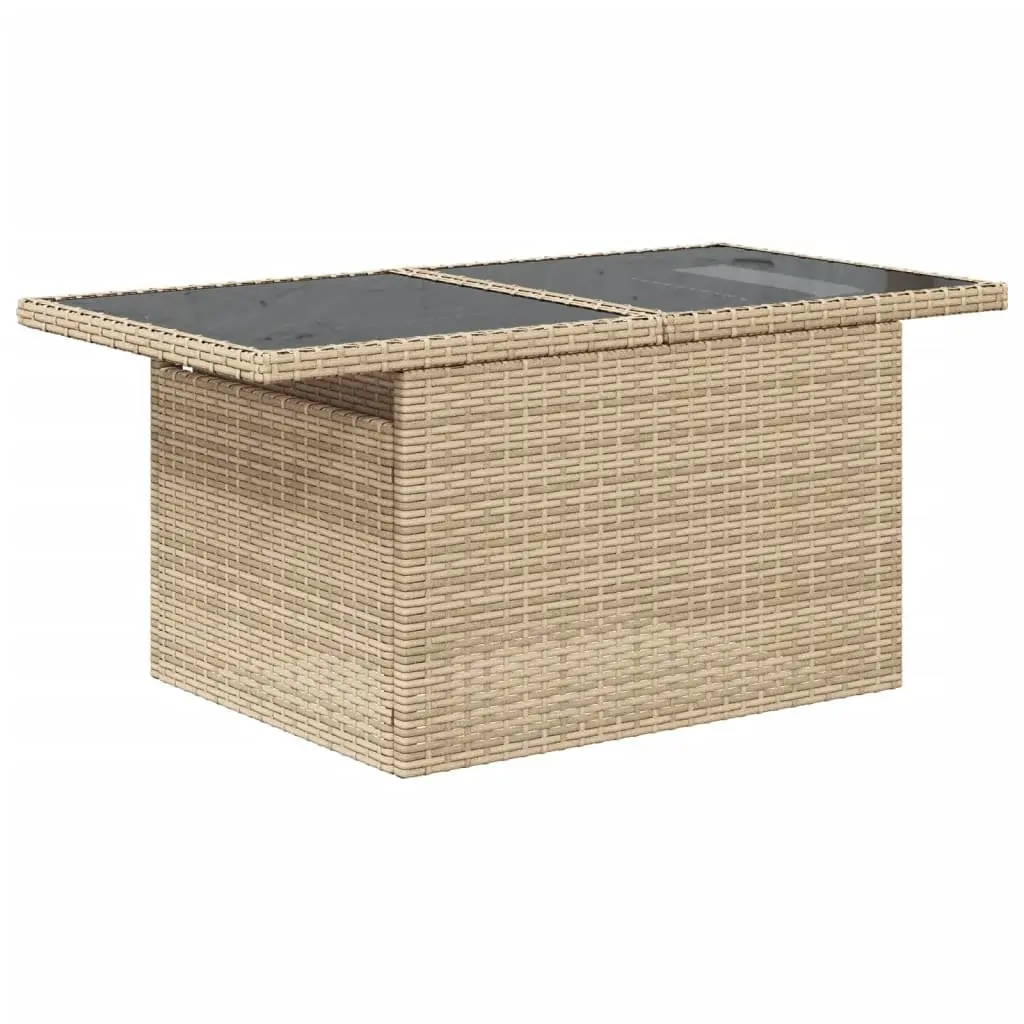 Garden Sofa Set 10 Piece Outdoor Furniture Beige Poly Rattan Patio Lounge with