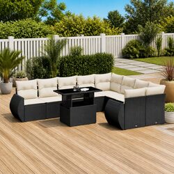 10-Piece Black Outdoor Sofa Set for Stylish Living Spaces