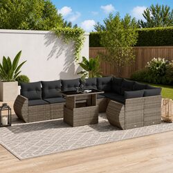 Stylish 10 Piece Outdoor Sofa Set in Grey for Your Patio