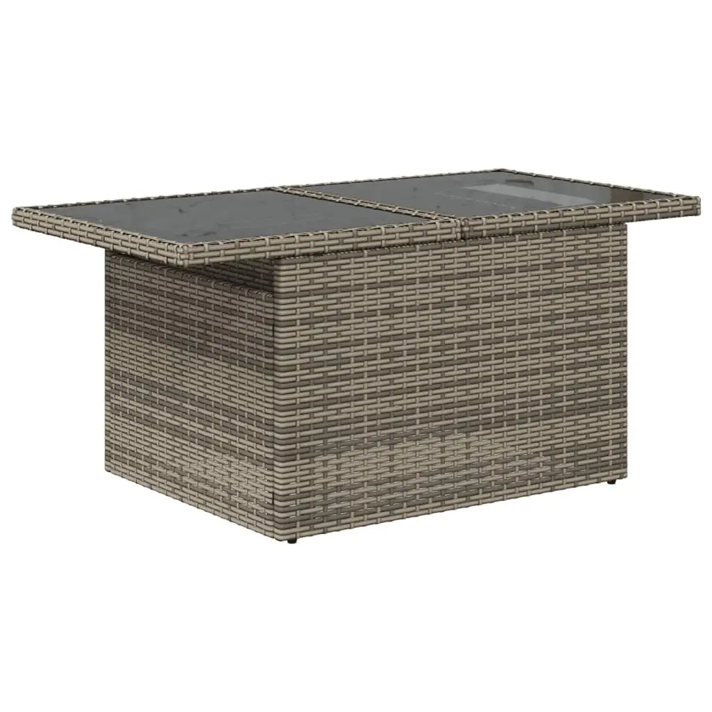 Garden Sofa Set 11 Piece Grey Poly Rattan Outdoor Furniture with Cushions Patio