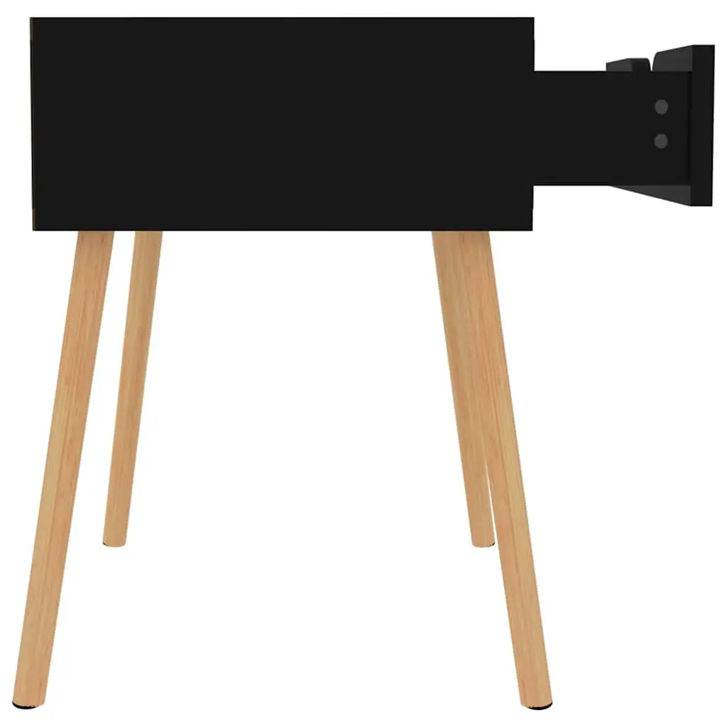 Side Table Storage Black High Gloss 2 Piece Bedside Cabinets