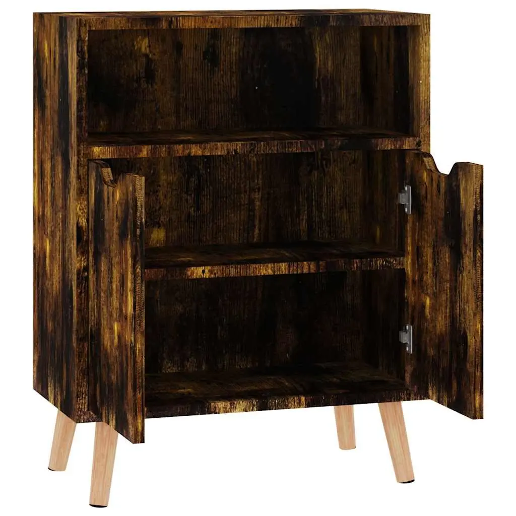 Sideboard Storage Cabinet Brown Engineered Wood Ample Storage for Living Room