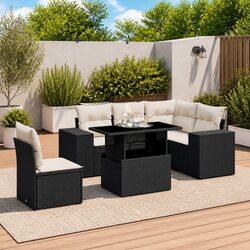 Elevate Your Outdoor Space with This Black Modular Sofa Set