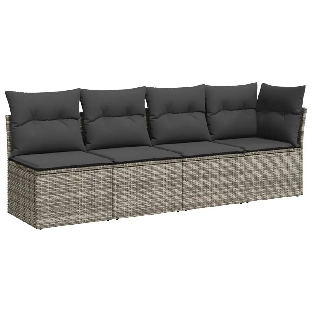 Garden Sofa Set 8 Piece Outdoor Furniture Grey Poly Rattan Modular Patio Lounge