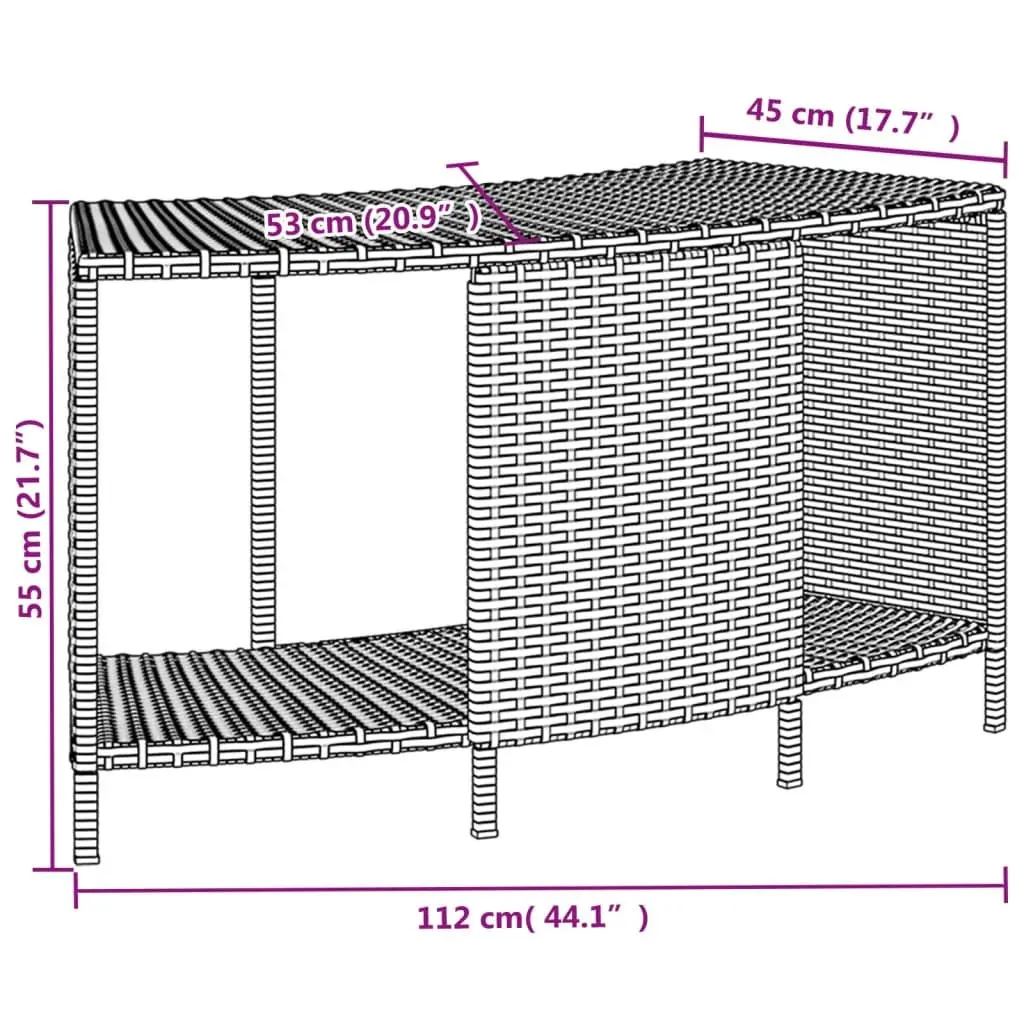 Hot Tub Surround Grey Poly Rattan with Storage Step Outdoor Spa Accessory