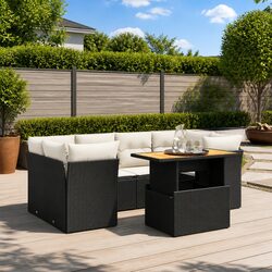 Enhance Your Patio with 7 Piece Black Sofa Set