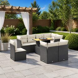 Enhance Your Outdoor Space with This 9-Piece Sofa Set