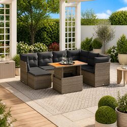 8-Piece Grey Outdoor Garden Sofa Set for Relaxation