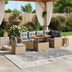 Transform Your Outdoor Space with a Beige 7 Piece Sofa Set