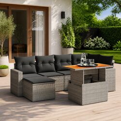Elevate Your Patio with a 7 Piece Grey Garden Sofa Set