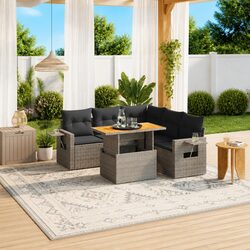 Enhance Your Outdoor Space with 6-Piece Garden Sofa Set