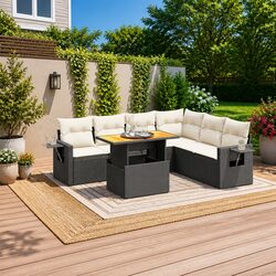 Transform Your Outdoor Space with Black Rattan Sofa Set