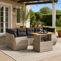 Comfortable 7-Piece Modular Sofa Set for Outdoor Living