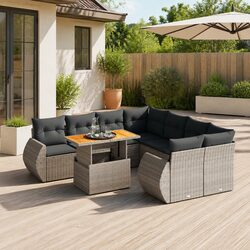 Transform Your Patio with This 9-Piece Garden Sofa Set