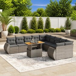 11-Piece Outdoor Sofa Set in Grey for Your Patio