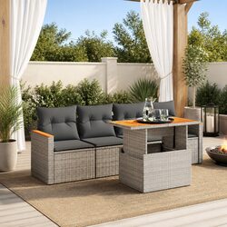 5 Piece Modular Outdoor Furniture Set with Cushions