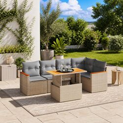 Outdoor 6-Piece Sofa Set with Cushions to Enhance Your Space