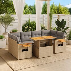 Enhance Your Outdoor Space with Beige 7 Piece Sofa Set