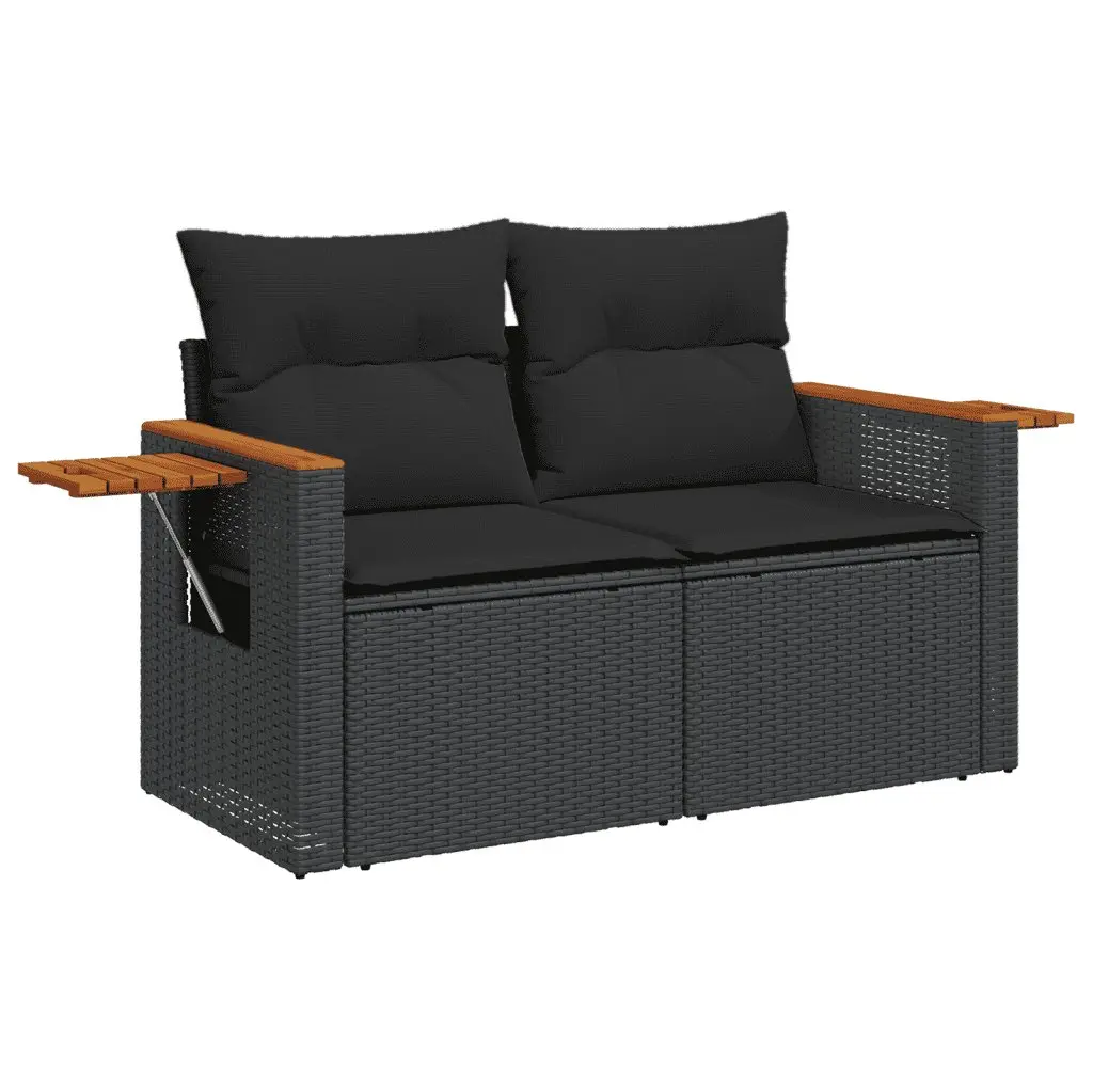 8 Piece Garden Sofa Set Black Poly Rattan Outdoor Furniture Patio Lounge Modular