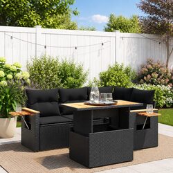 Transform Your Patio with a 5 Piece Black Garden Sofa Set