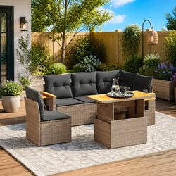 Transform Your Outdoor Space with 6-Piece Garden Sofa Set