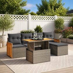 Inviting Grey Modular Outdoor Sofa Set for Relaxation