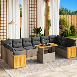 Elevate Your Outdoors with Our 11-Piece Grey Sofa Set