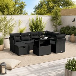 Transform Your Outdoor Space with 8 Piece Sofa Set Black