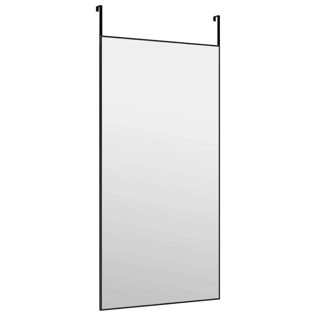 Door Mirror Black 50x100 cm Wall Mounted Dressing Mirror Over Door Hanging