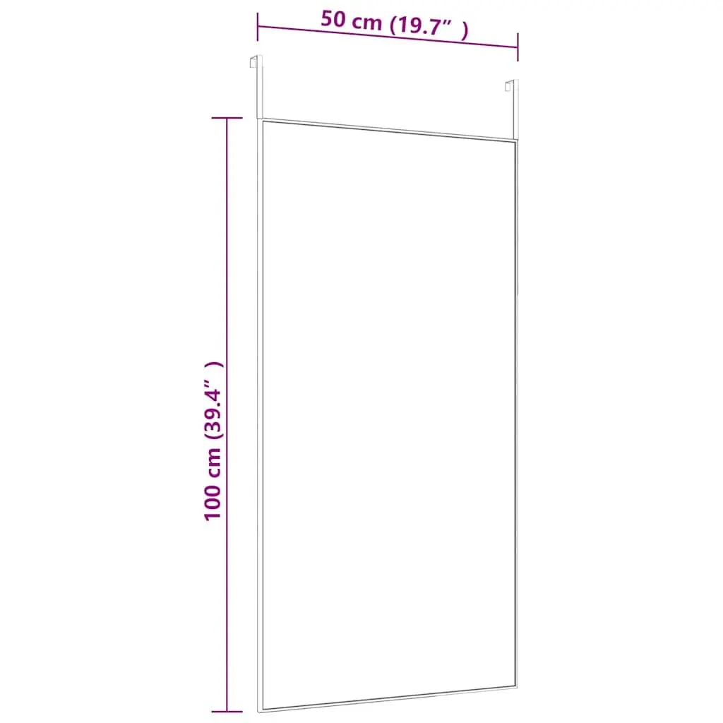 Door Mirror Black 50x100 cm Wall Mounted Dressing Mirror Over Door Hanging