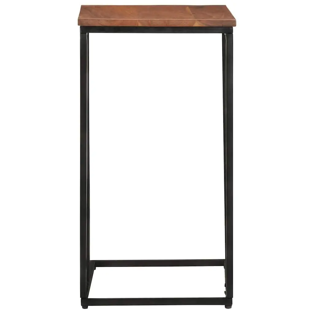 Side Table 35x45x65cm Solid Acacia Wood Brown Powder-Coated Iron Frame