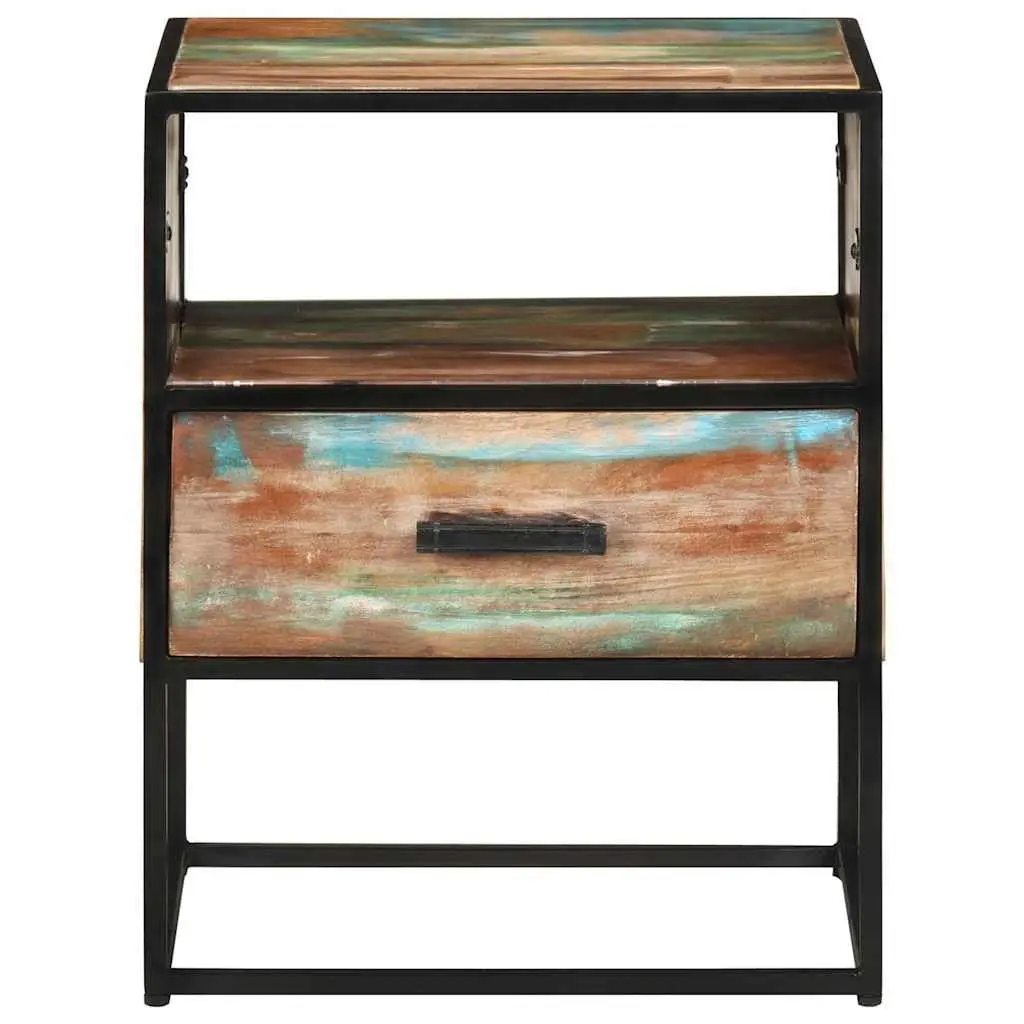 Bedside Table 40x30x50cm Solid Reclaimed Wood Nightstand with Drawer