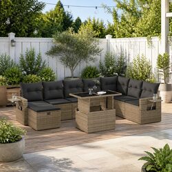 Enhance Your Outdoor Space with 9-Piece Garden Sofa Set