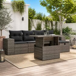 Stylish Grey Outdoor 6-Piece Sofa Set for Your Patio