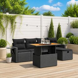 Enhance Your Outdoor Space with This Black Garden Sofa Set