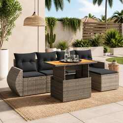 Enhance Your Outdoor Space with a 6-Piece Grey Sofa Set