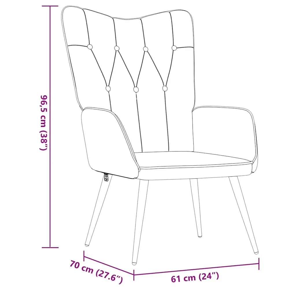 Relaxing Armchair with Stool Dark Grey Fabric Accent Chair Lounge Seat Home