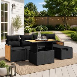 Transform Your Outdoor Space with This 6 Piece Garden Sofa Set