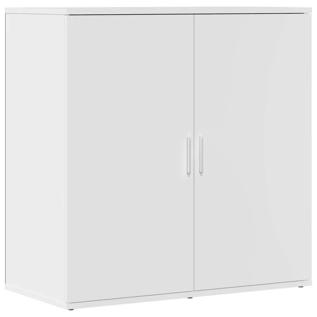Sideboard Cabinet 2 pcs White Engineered Wood Storage Buffet 79x38x80 cm