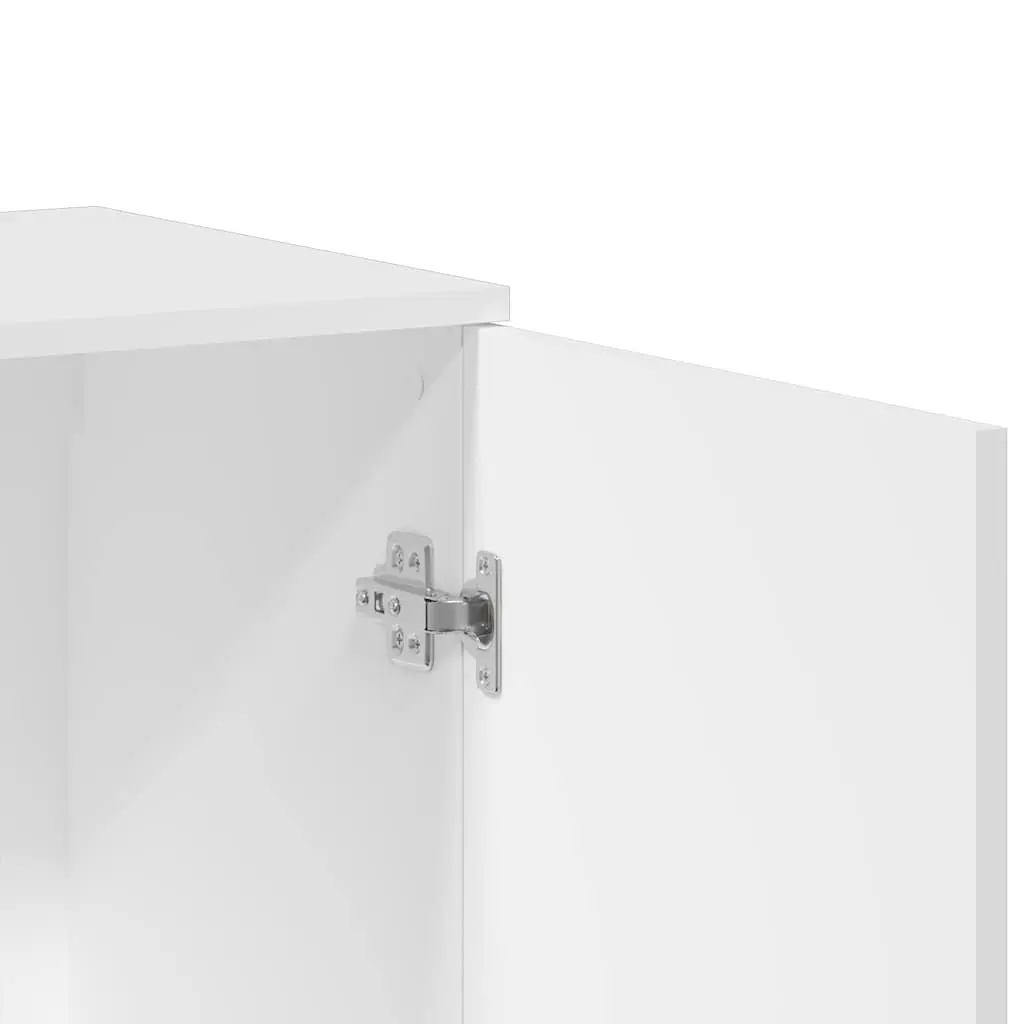 Sideboard Cabinet 2 pcs White Engineered Wood Storage Buffet 79x38x80 cm