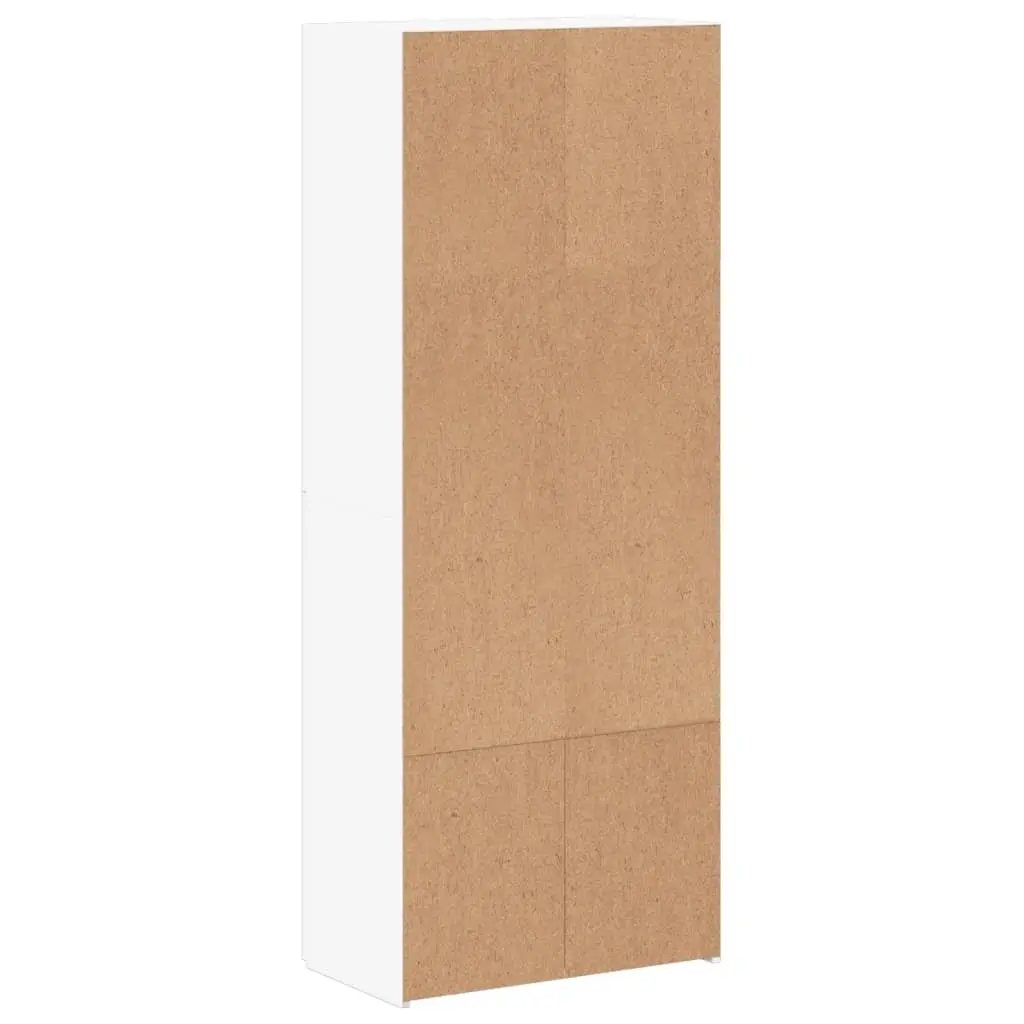File Cabinet White 4 Compartment Engineered Wood Office Furniture Storage