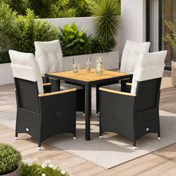 Black Garden Dining Set for Cozy Outdoor Living