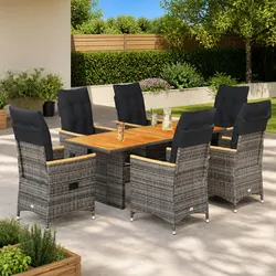 7 Piece Outdoor Dining Set for Elegant Garden Spaces