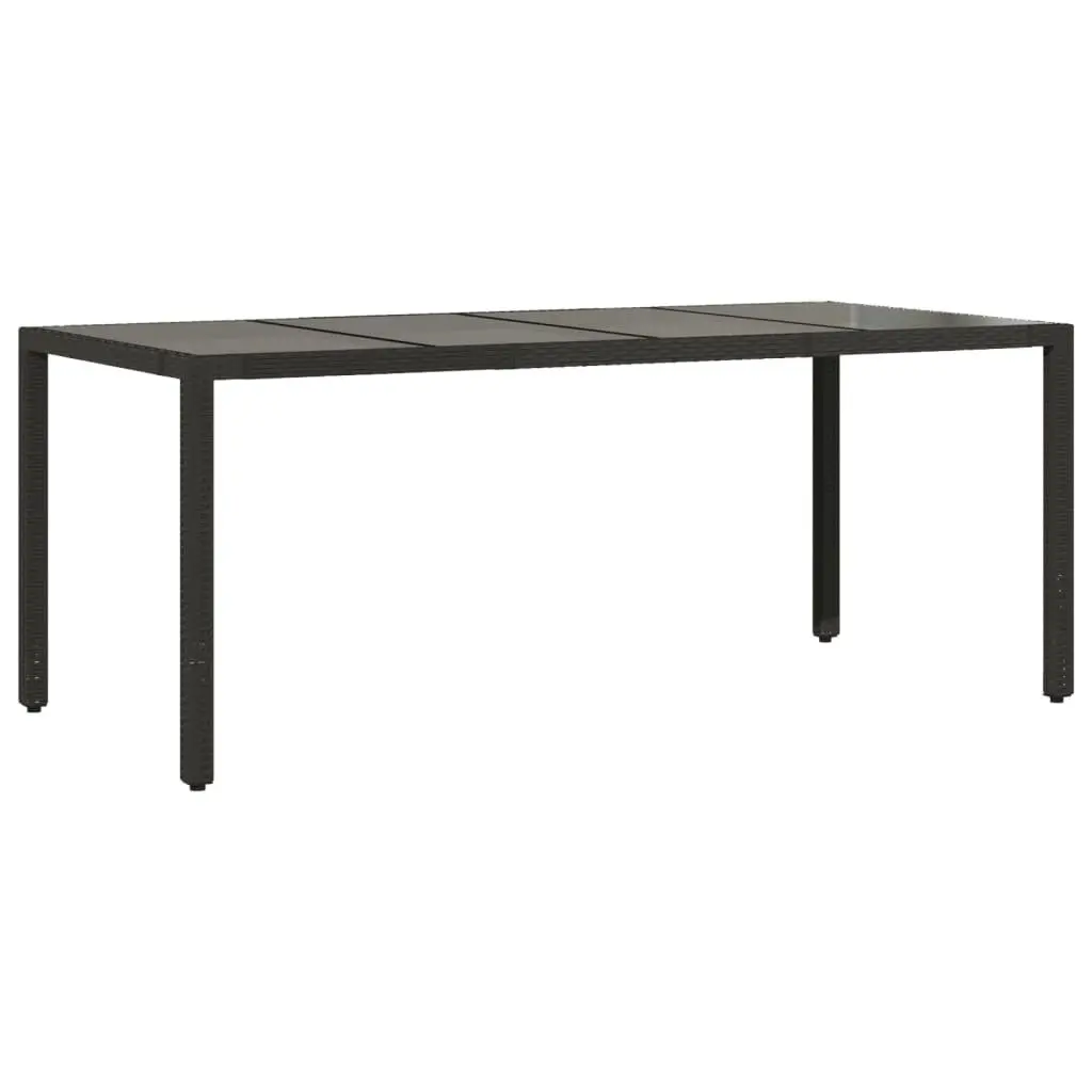 Outdoor Furniture Dining Set 9 Piece Rattan Table with Glass Top and Cushions